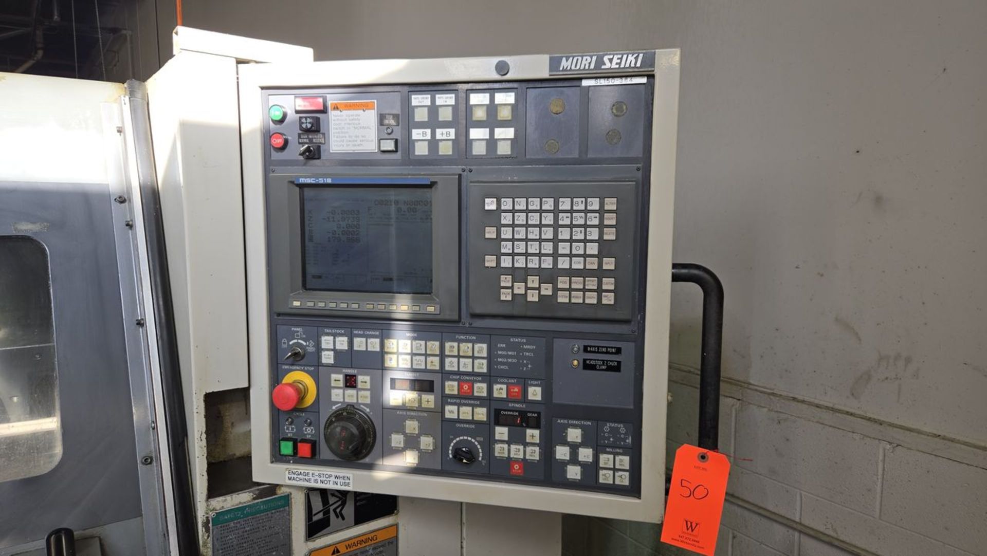 Mori Seiki Model SL-150SMC Twin Spindle CNC Lathe, S/N: 384 (1996); with Mori Seike MSC-518 CNC - Image 4 of 19