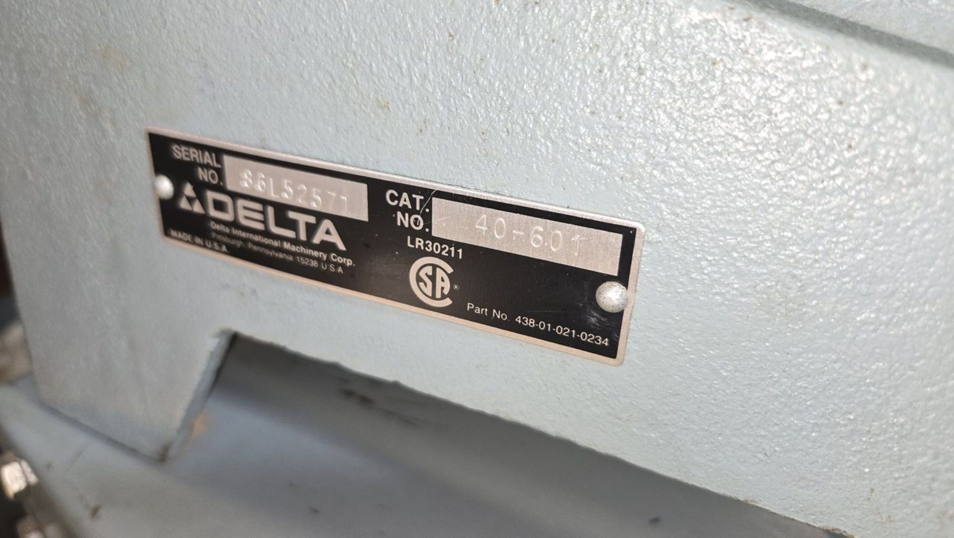 Delta Cat. No. 40-601 Bench-Top Scroll Saw, S/N: S6L52571; 115-VAC, 1.3 Amps, with Stand - Image 4 of 5