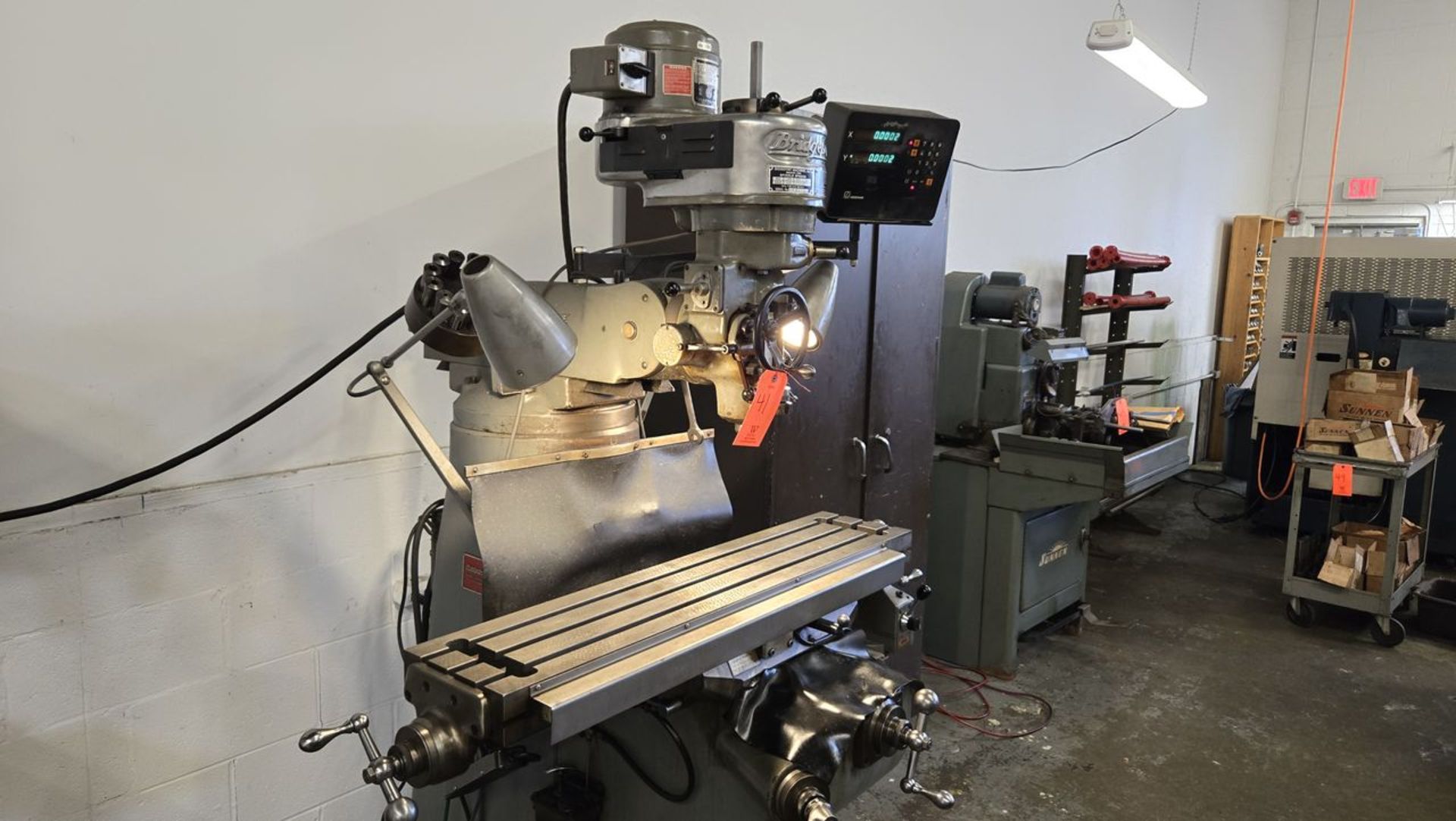 Bridgeport 1-HP Vertical Milling Machine, S/N: 12BR199677; with Heidenhain 2-Axis Digital Read- - Image 3 of 12