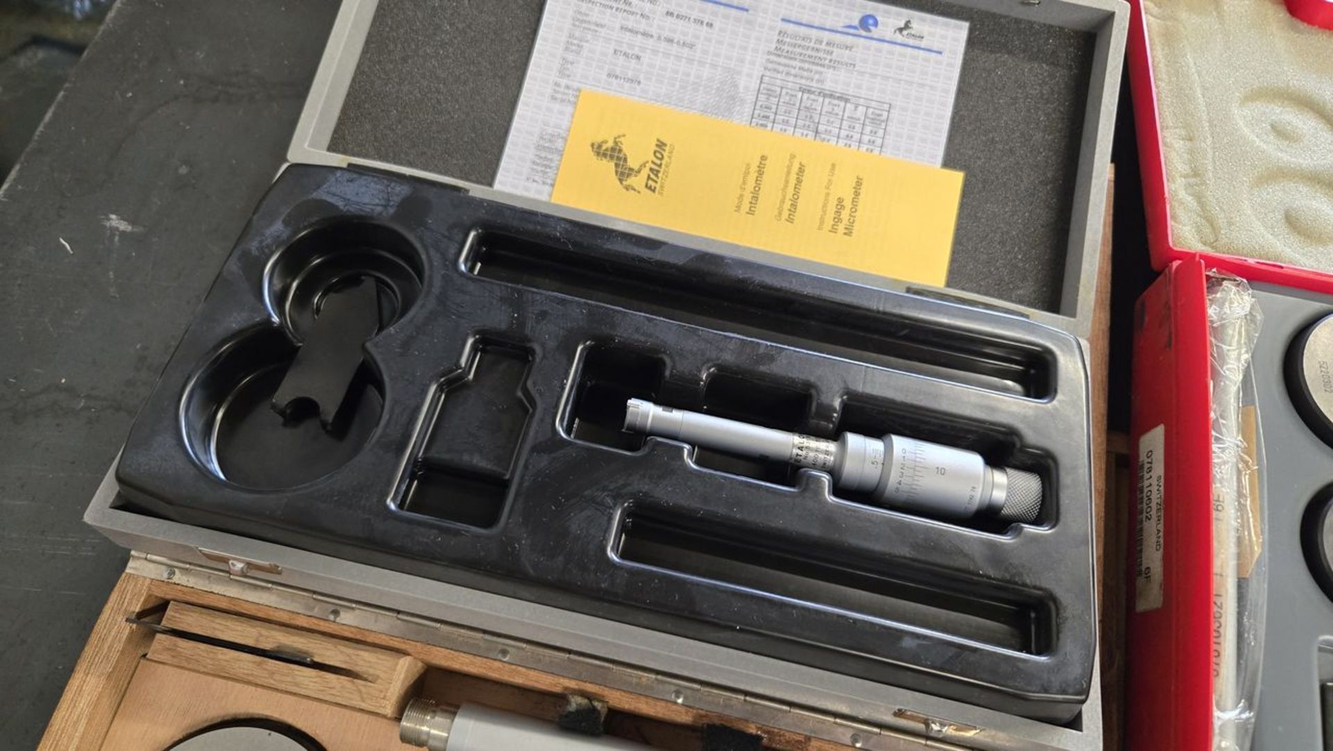 Lot – Etalon I.D. Micrometers; with Related Setting Standards and Masters, Cases - Image 5 of 6