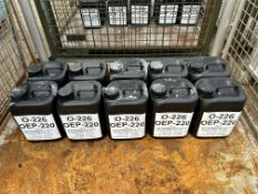 10 x 5 Litre Drums of OEP 220 extreme pressure industrial gear oil, unissued from MoD Reserve Stocks