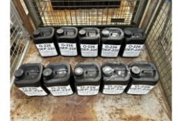 10 x 5 Litre Drums of OEP 220 extreme pressure industrial gear oil, unissued from MoD Reserve Stocks