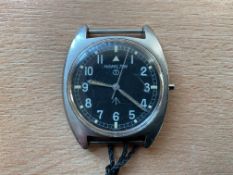 Hamilton W10 British Army Service Watch, Wind Up Movement, Nato Marks, Date 1973, Winder Missing