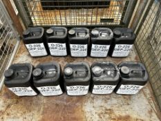 10 x 5 Litre Drums of OEP 220 extreme pressure industrial gear oil, unissued from MoD Reserve Stocks