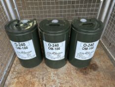 3x OM-100, high grade lubricating gear oil, 25L from MoD Store