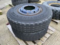 Continental 12.00R20 HSC tyres on rims x 2