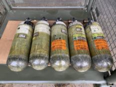 5 x Drager 300 Bar Air Cylinders, Direct from U.K. Fire & rescue Service