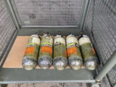 5 x Drager 300 Bar Air Cylinders, Direct from U.K. Fire & rescue Service