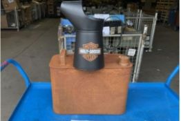 Rustic Harley Davidson 1 Gall Fuel/ Oil Can With Brass Cap And Oil Jug Unused