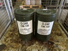 2 x 25 Litre Drums of OM 100 Extreme Pressure Turbine & Gear Oil, unissued from MoD Reserve Stocks