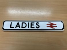 Brand new wooden Ladies Railway Toilet sign