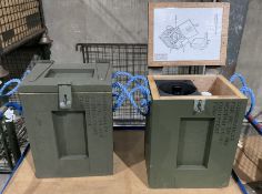 2 x Brand New & Unused Kit Boxes complete with Glass and plastic Bottles from MOD