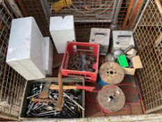 1x Stillage of Rolls Copper Cable, Tools, Tool Boxes, BV's, Chains etc