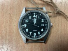 Pulsar British Army Service Watch, Nato Marks, Date 1999, Chip in Glass
