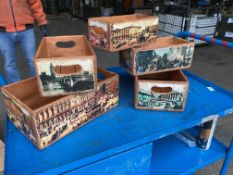 5 x stacking wooden boxes