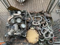 1x Stillage of D Shackles (approx. 40), Track Clamps CVRT, Lights, Spares etc.