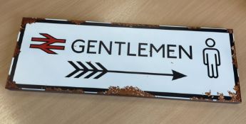 Metal Railway Gentlemen's Toilet Sign