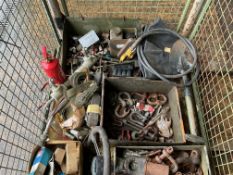 1x Stillage of Tools, Ratchet Straps, D Shackles, Vehicle Spares