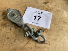 New Unissued 0.5 Tonne 18mm Rope Snatch Block, with Shackle