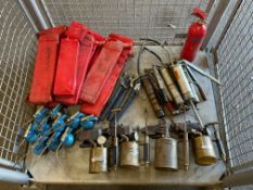 1x Stillage of Warning Triangles, Blow Torches, Grease Guns Etc