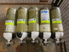 5x Drager 300 Bar Air Cylinders, Direct from UK Fire & Rescue