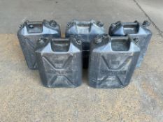 5x 20L Plastic Water Jerry Cans