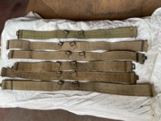 6x Original 1938 British Army Pattern Webbing Belts with Brass Fittings, from UK MOD