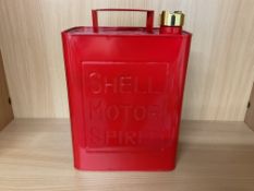 New Unused Shell Motor Spirit 1 Gall Fuel/Oil Can with Brass Cap