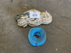Unissued 30 Tonne Recovery Rope & Coil of Blue Rope From MOD