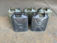 5x 20L Plastic Water Jerry Cans
