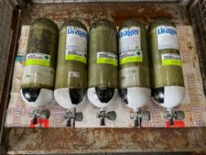 5x Drager 300 Bar Air Cylinders, Direct from UK Fire & Rescue