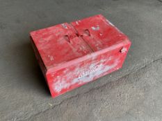 Galvanised Old Double Lid Coca Cola Cool Box, c/w Opener etc