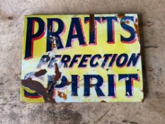 Pratts Motor Oil Enamel Advertising Sign - 40x30cms