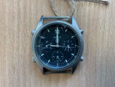 Rare Seiko Gen 1 Pilots Chrono RAF Harrier Force Issue, Nato Marks, Date 1986