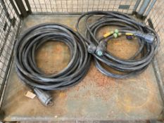 1x 25m & 1x 15m Industrial Generator Extension Leads