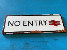 British Rail No Entry Sign - 58x20cms