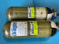 2x Drager 300 Bar Air Cylinders, Direct from UK Fire & Rescue