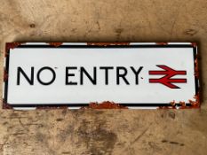 British Rail No Entry Enamel Sign - 58x20cms