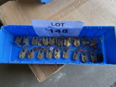 20x Brass Padlocks 25mm with 2 Keys