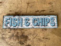 Fish & Chips Advertising Sign - 50x12cms