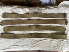4x Original 1938 British Army Pattern Webbing Belts with Brass Fittings, from UK MOD