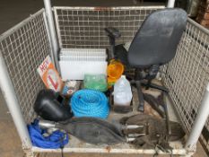 1x Stillage of Heater, Chair, Welding Mask, Rope etc.