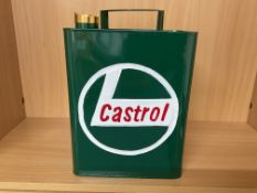 Castrol Hand Painted Oil /Fuel Can with Brass Cap