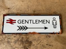 British Rail Gentlemen Toilet Enamel Sign - 58x20cms