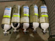 5x Drager 300 Bar Air Cylinders, Direct from UK Fire & Rescue