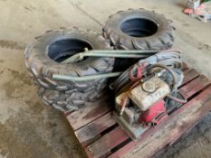 1x Pallet of Quad Bike / RTV Tyres, Honda HP Compressor, Steel Winch Rope, Etc