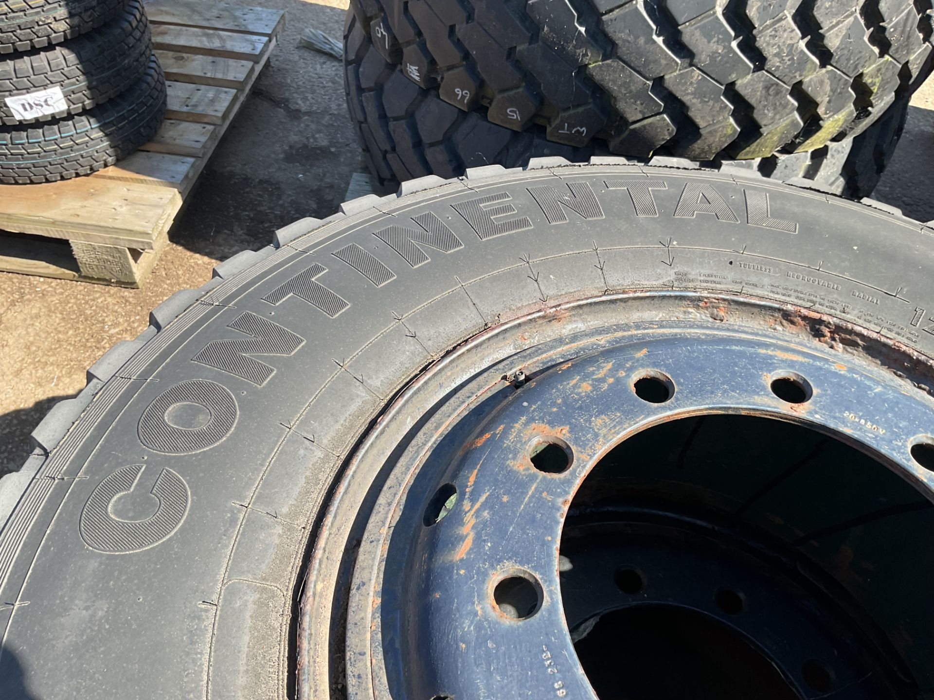 2x Continental HSC Construction12.00 R20 Tyres on 10 Stud Rims - Image 3 of 7
