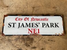 St James' Park Road Sign - 58x20cms