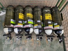 6x 300 Bar Air Inflation Cylinders, Direct from U.K. Fire & Rescue Service