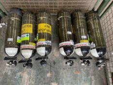 6x 300 Bar Air Inflation Cylinders, Direct from U.K. Fire & Rescue Service